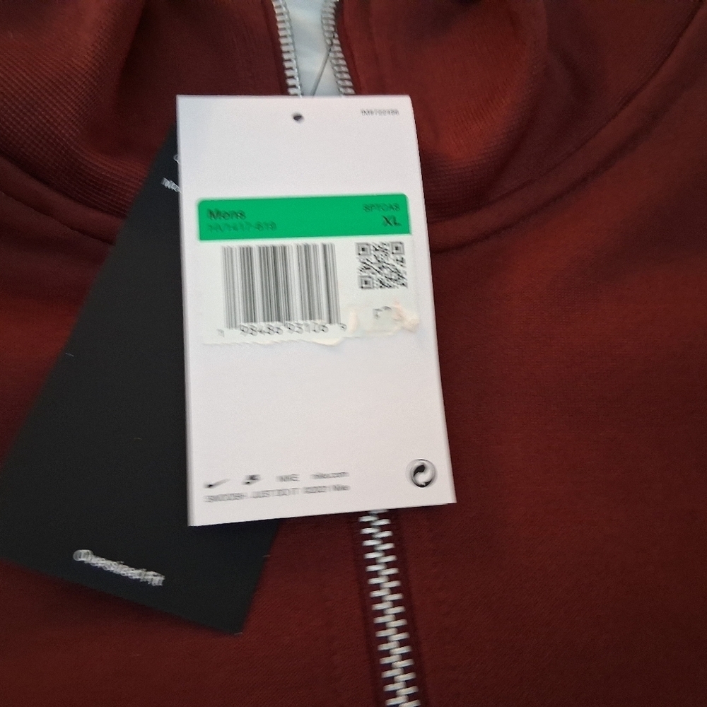 Nike Men's Burgundy Zip-Up Oversized Knit Jacket - Picture 3 of 7